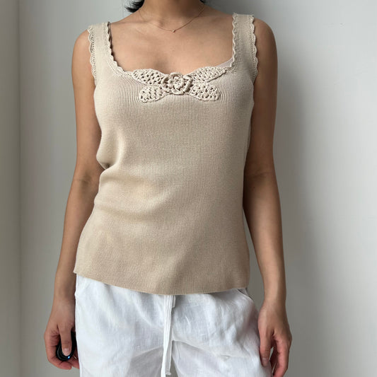 Daniel Laurent Beige Knit Tank - Large