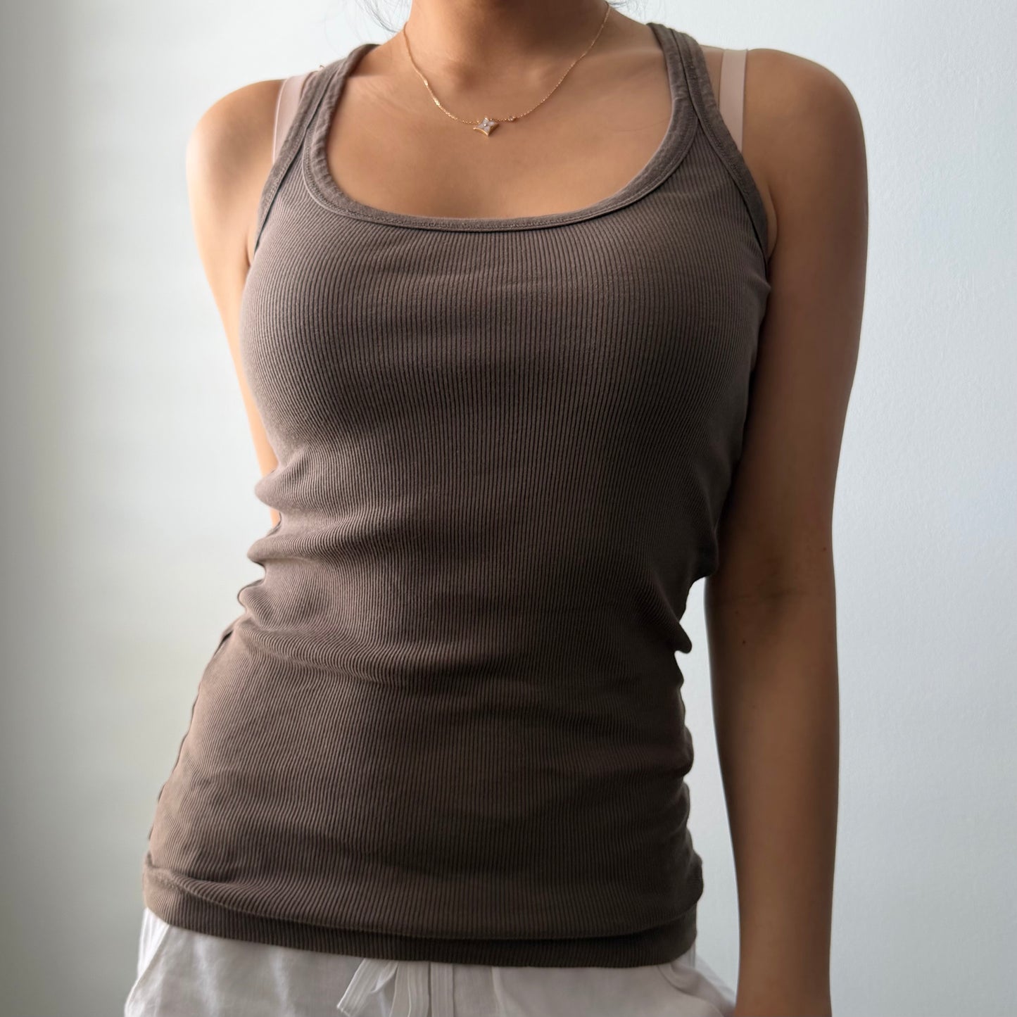 Jacob Connexion Brown Racer Back Tank - Small