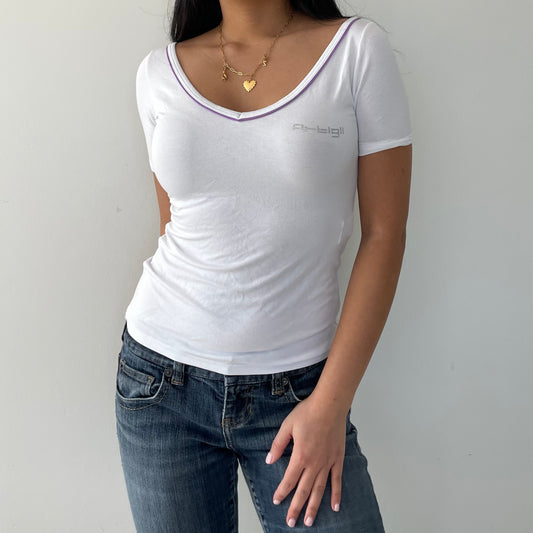 Artigli White V-Neck Tee - Small