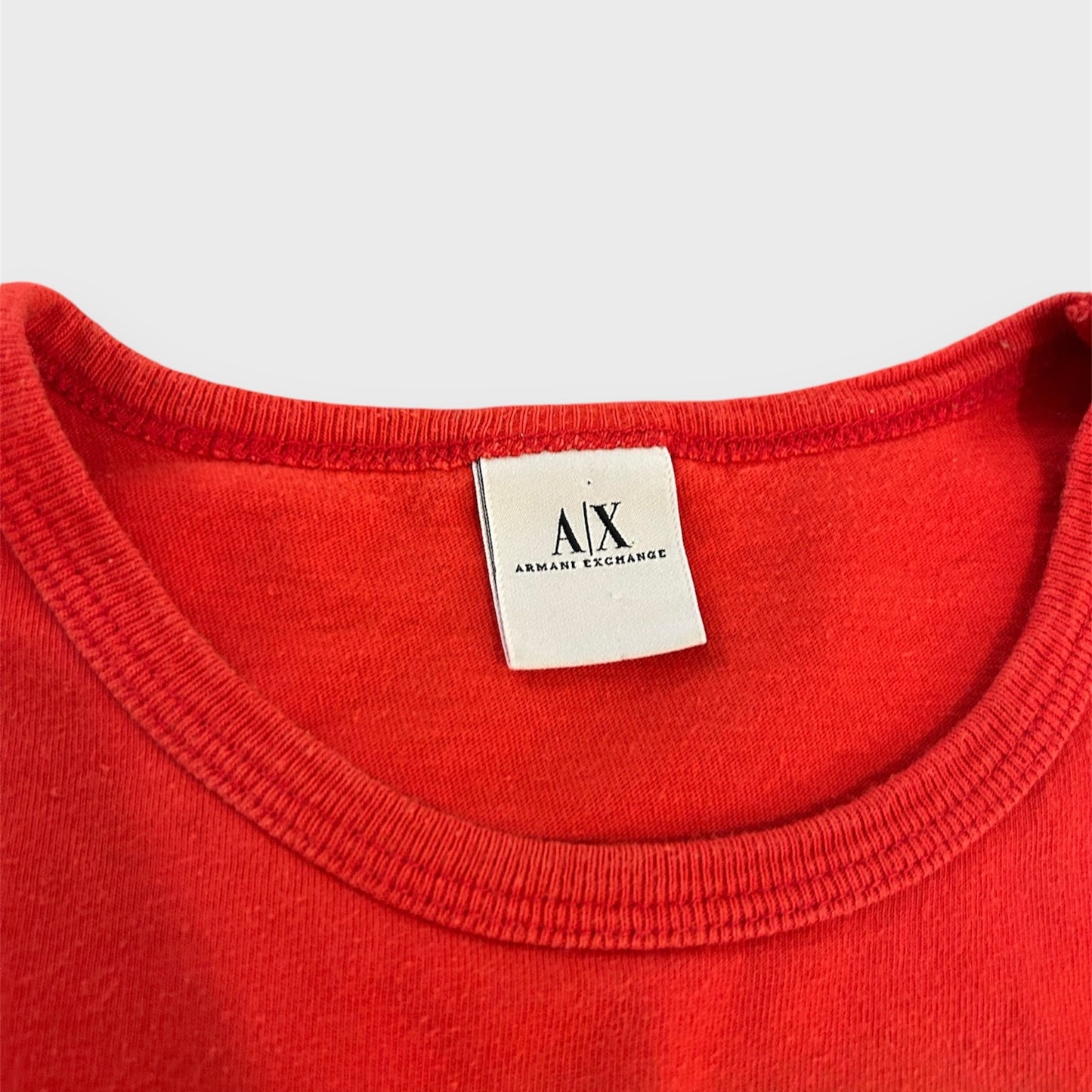 Vintage Made in USA Armani Exchange Red Muscle Tee - Small