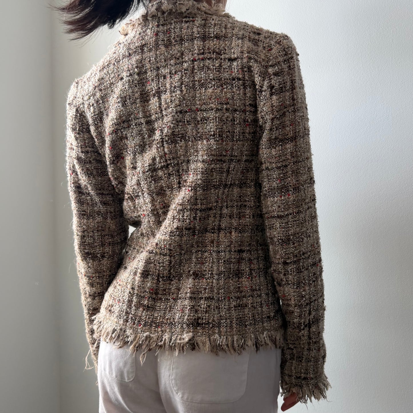 Made in USA Tweed Wool, Mohair, and Alpaca Blend Blazer - Small
