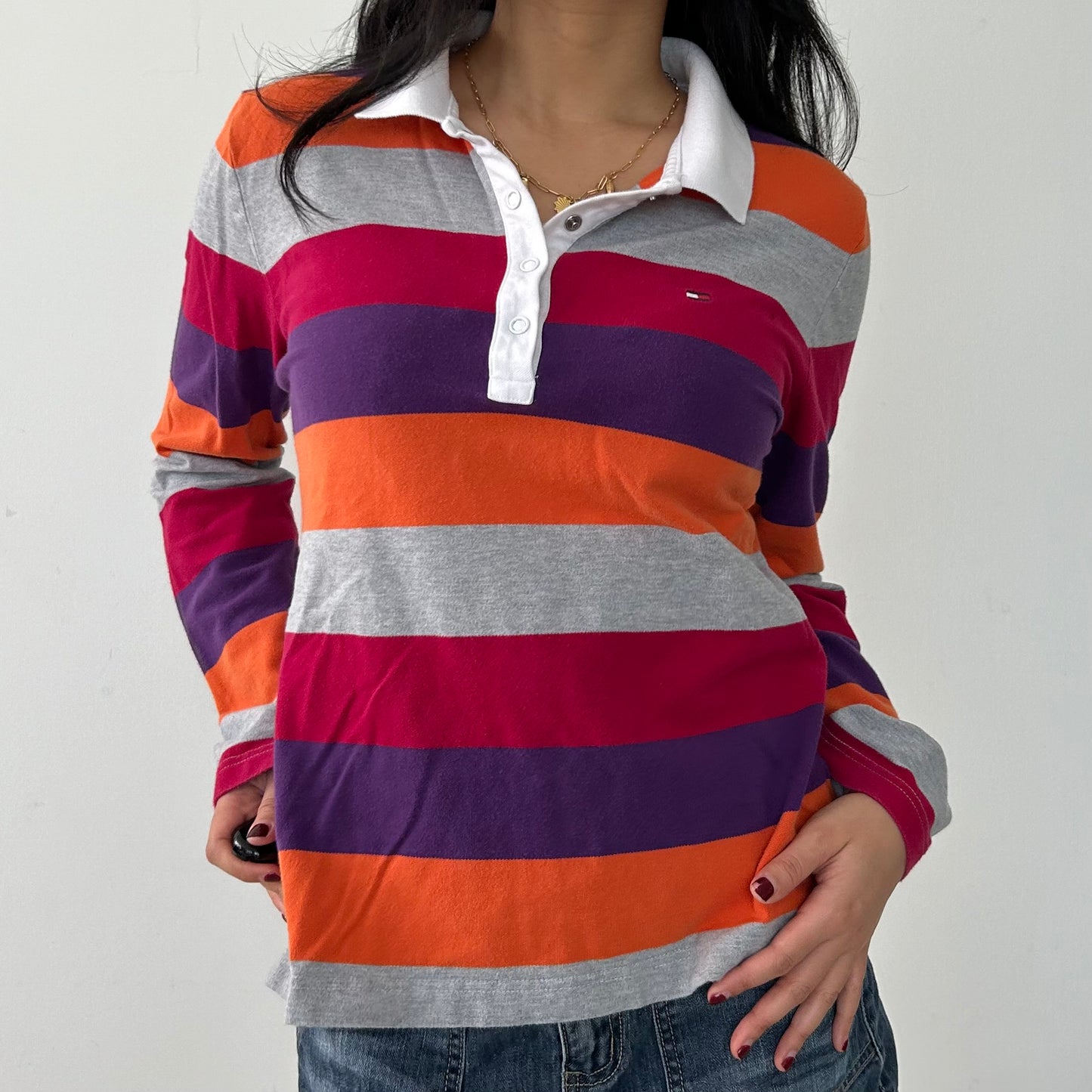 Tommy Hilfiger Multicolour Striped Rugby Shirt - X-Large