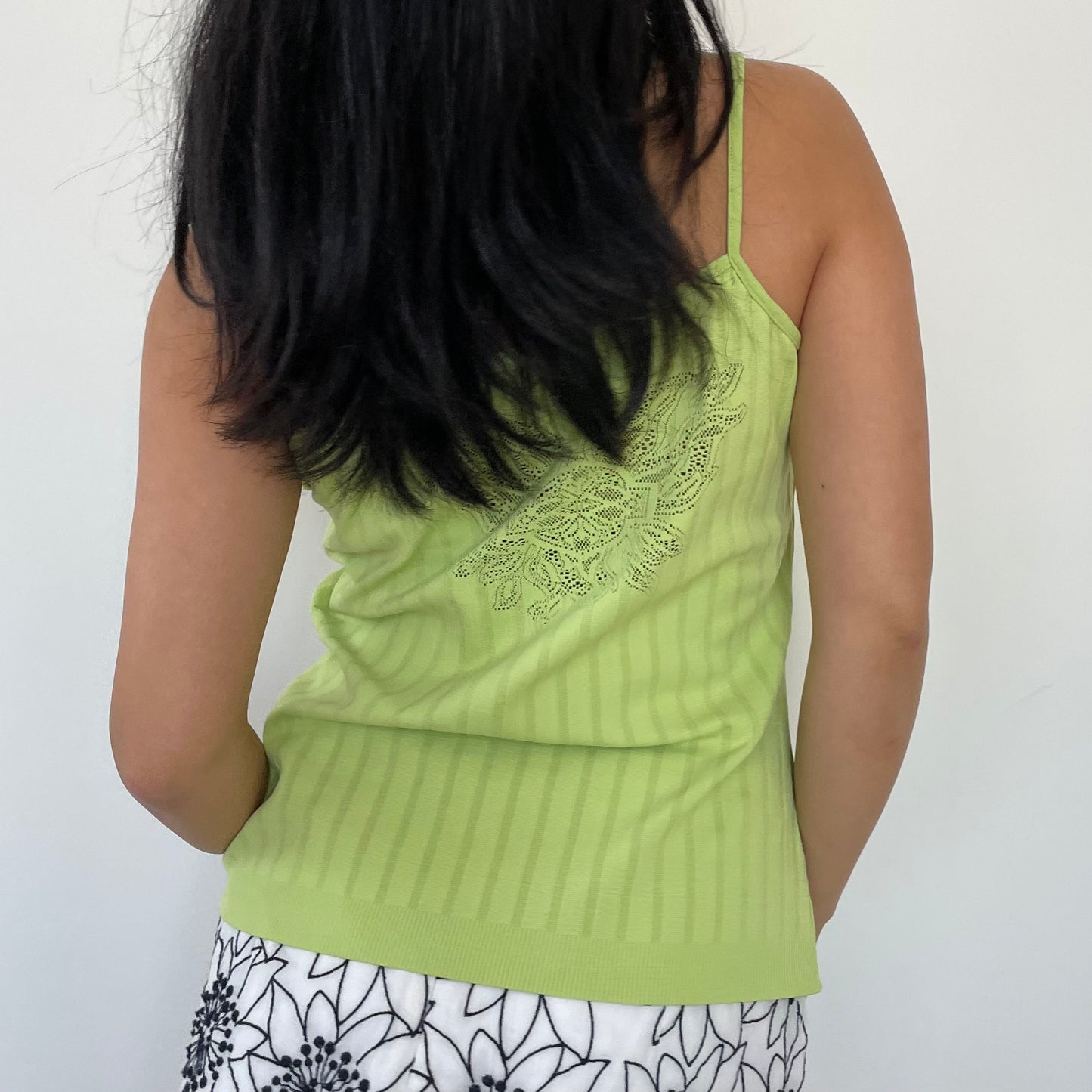 Made in Italy Lime Green Ribbed Cami - Medium/Large