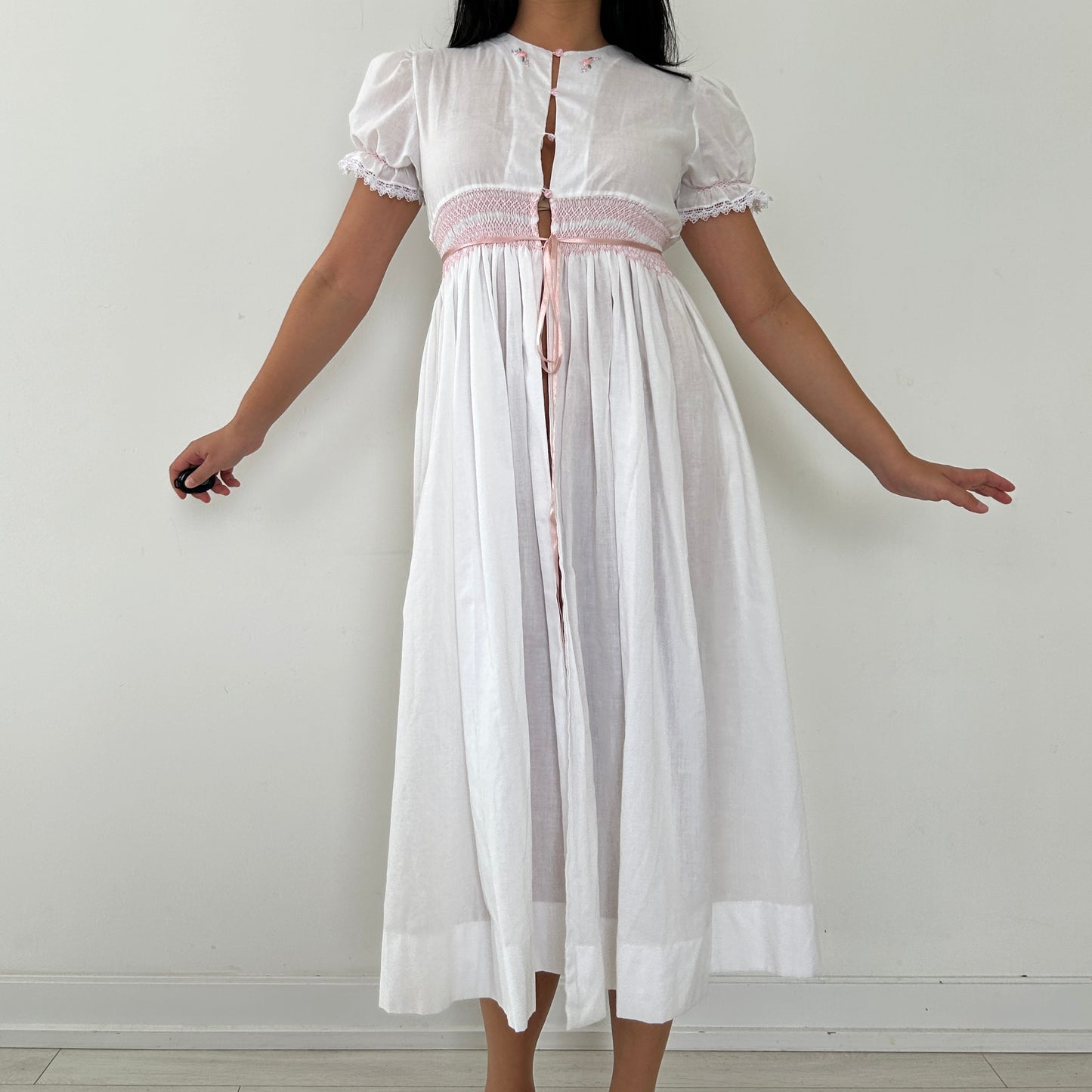 Vintage Victorian Style White Cotton Nightgown - X-Small/Small