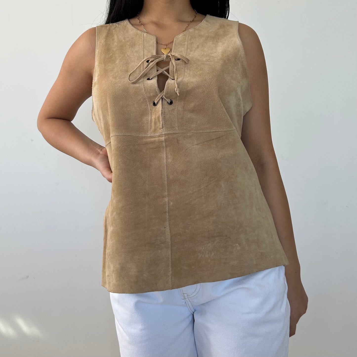 Guess Brown Suede Vest - Medium