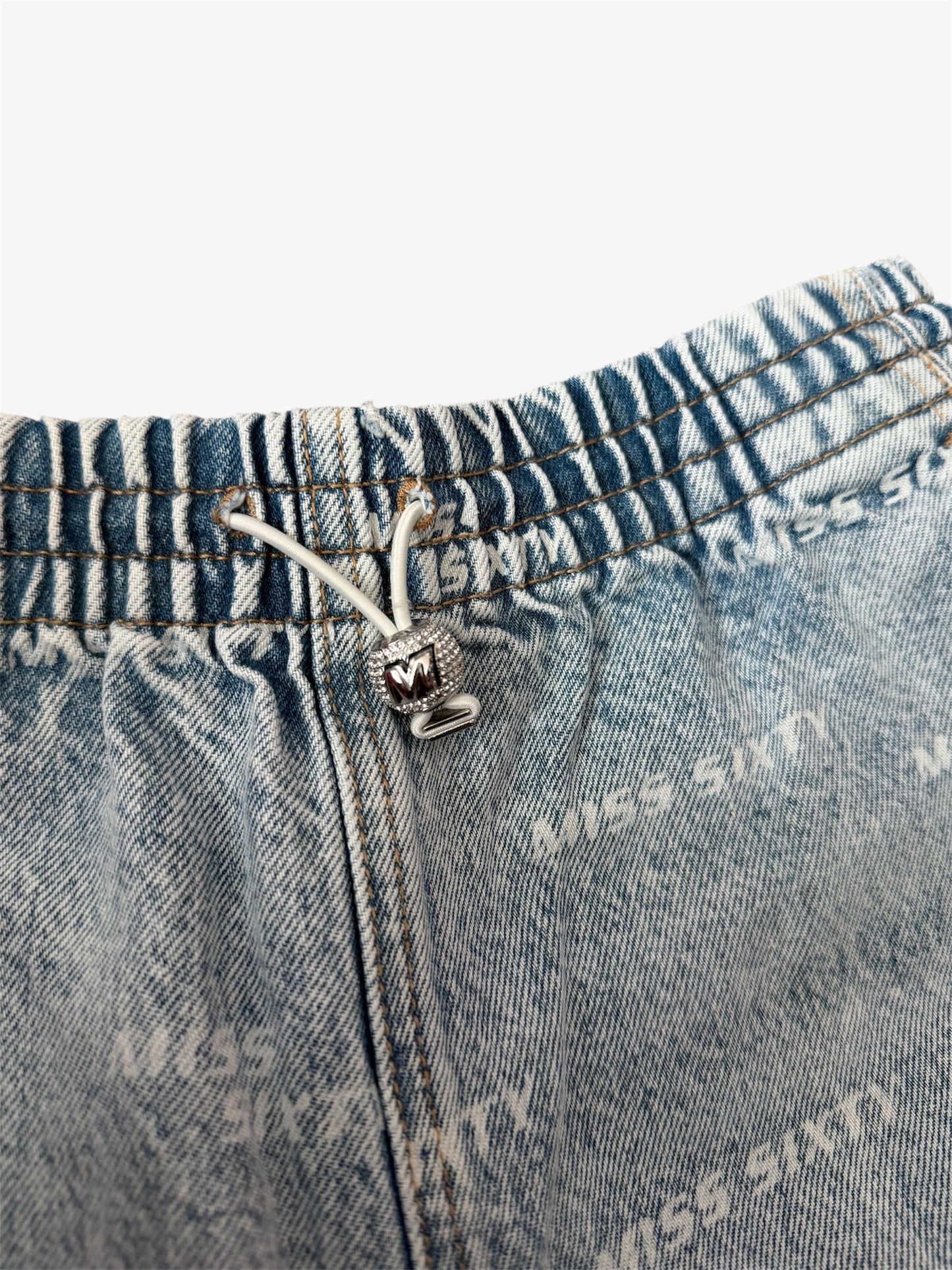 Miss Sixty Blue and White Logo Print Jogger Jeans - X-Small