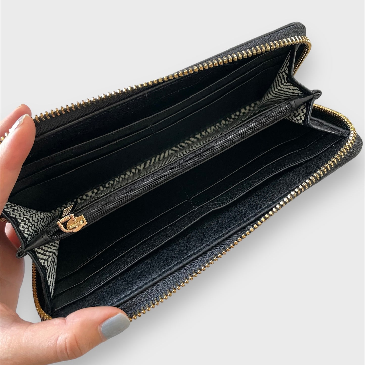 Rebecca Minkoff Black Studded Long Zip Around Wallet