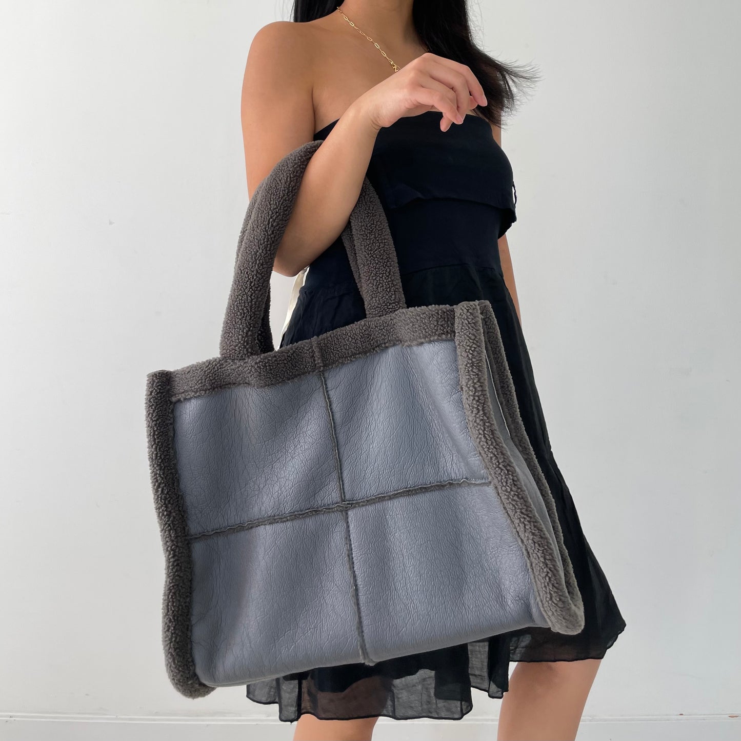 Grey Sherpa Tote bag