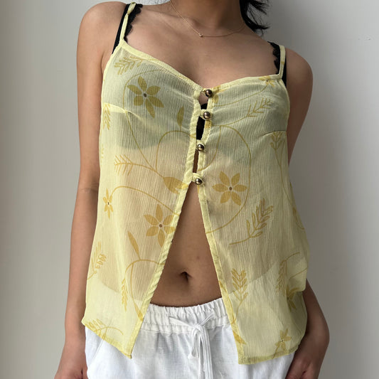 Musier Paris Sheer Open Front Tank - Medium