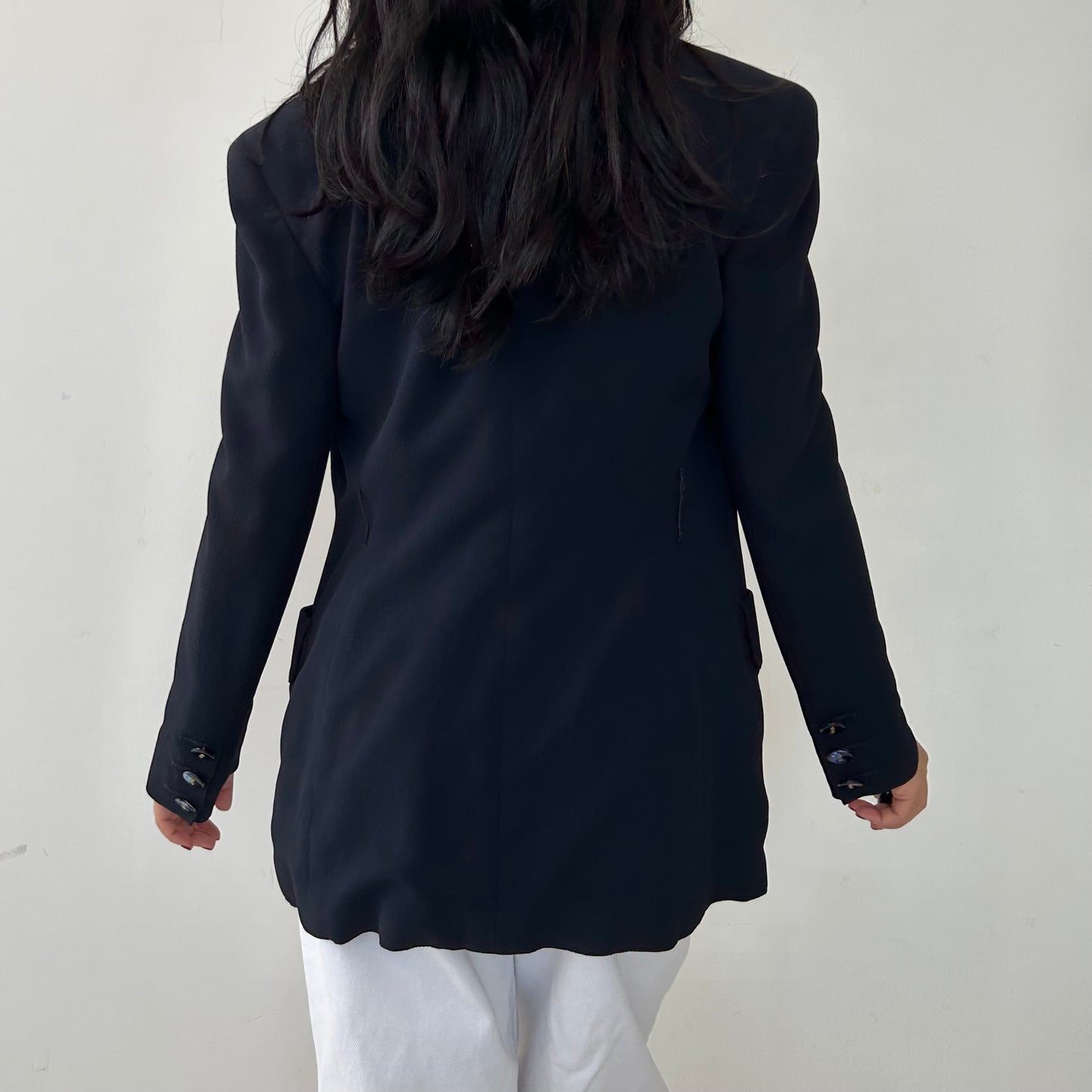 Vintage 1980s Valentino Boutique Navy Blazer - Medium