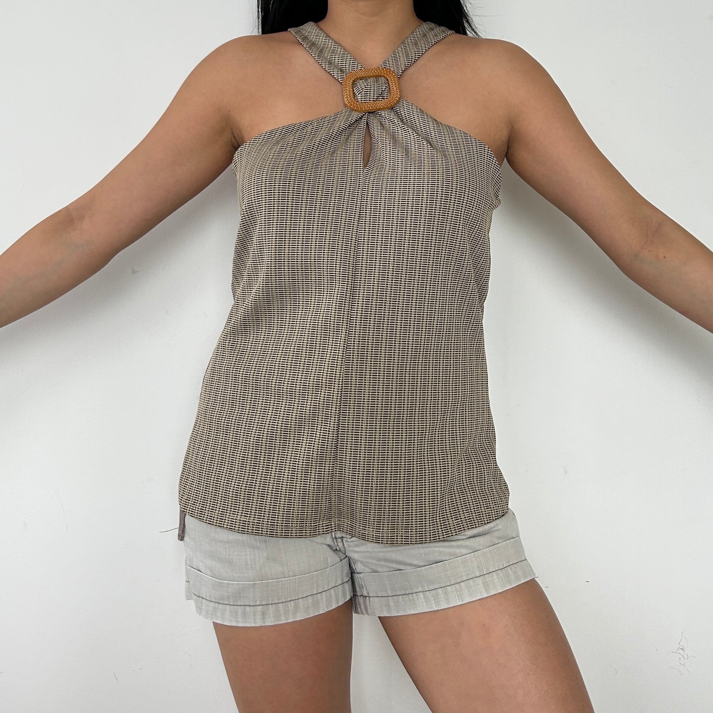 Suzy Shier Beige Halter Tank - Medium