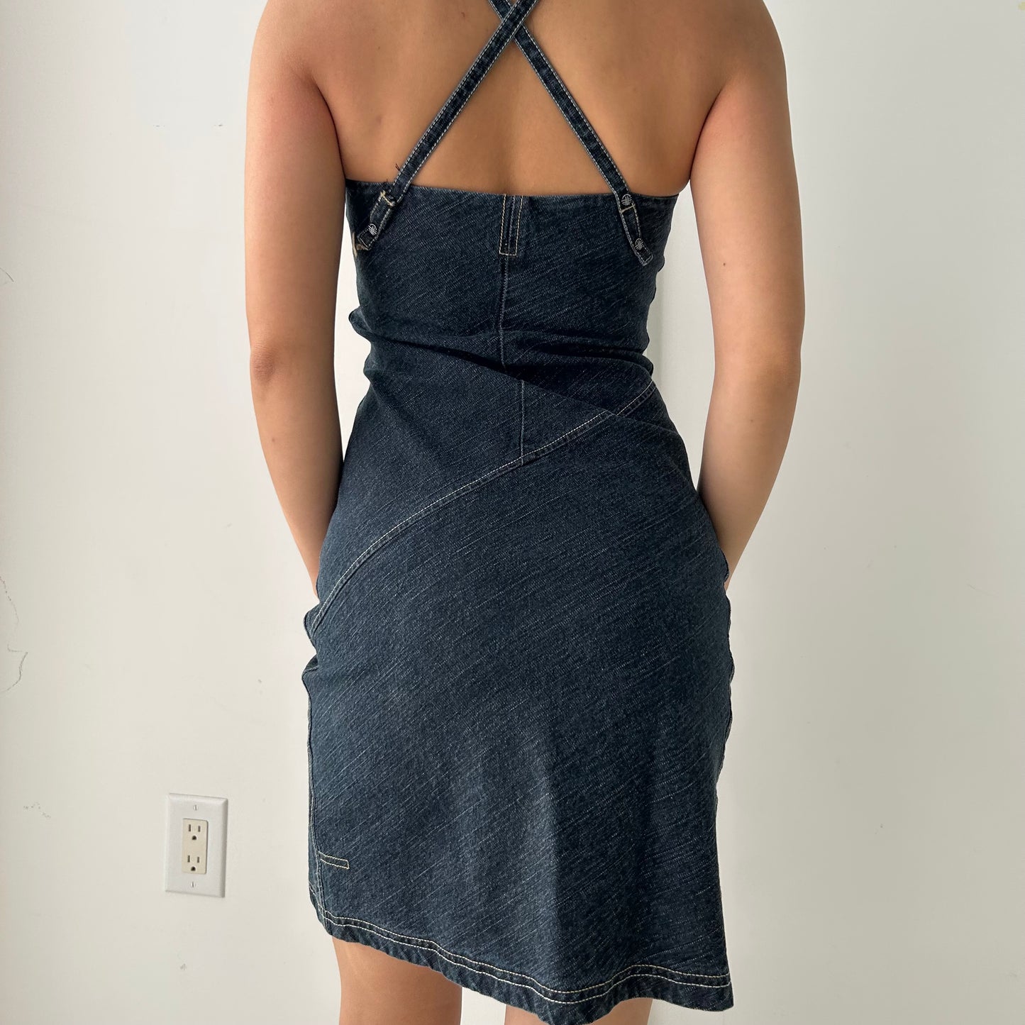 Lithium Manufacturing Co Denim Halter Mini Dress - XXX-Small