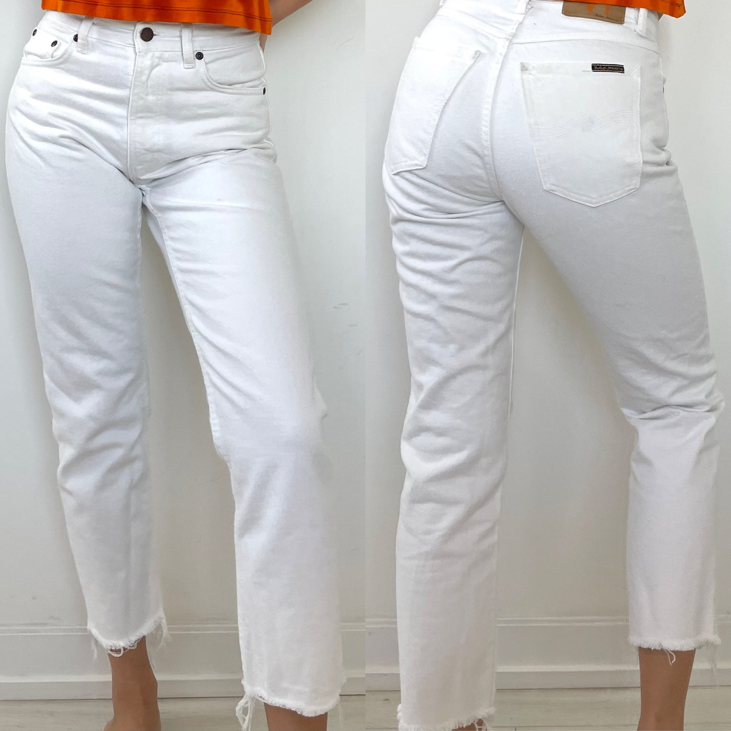 Nudie Jeans Co White Cropped Jeans - W26