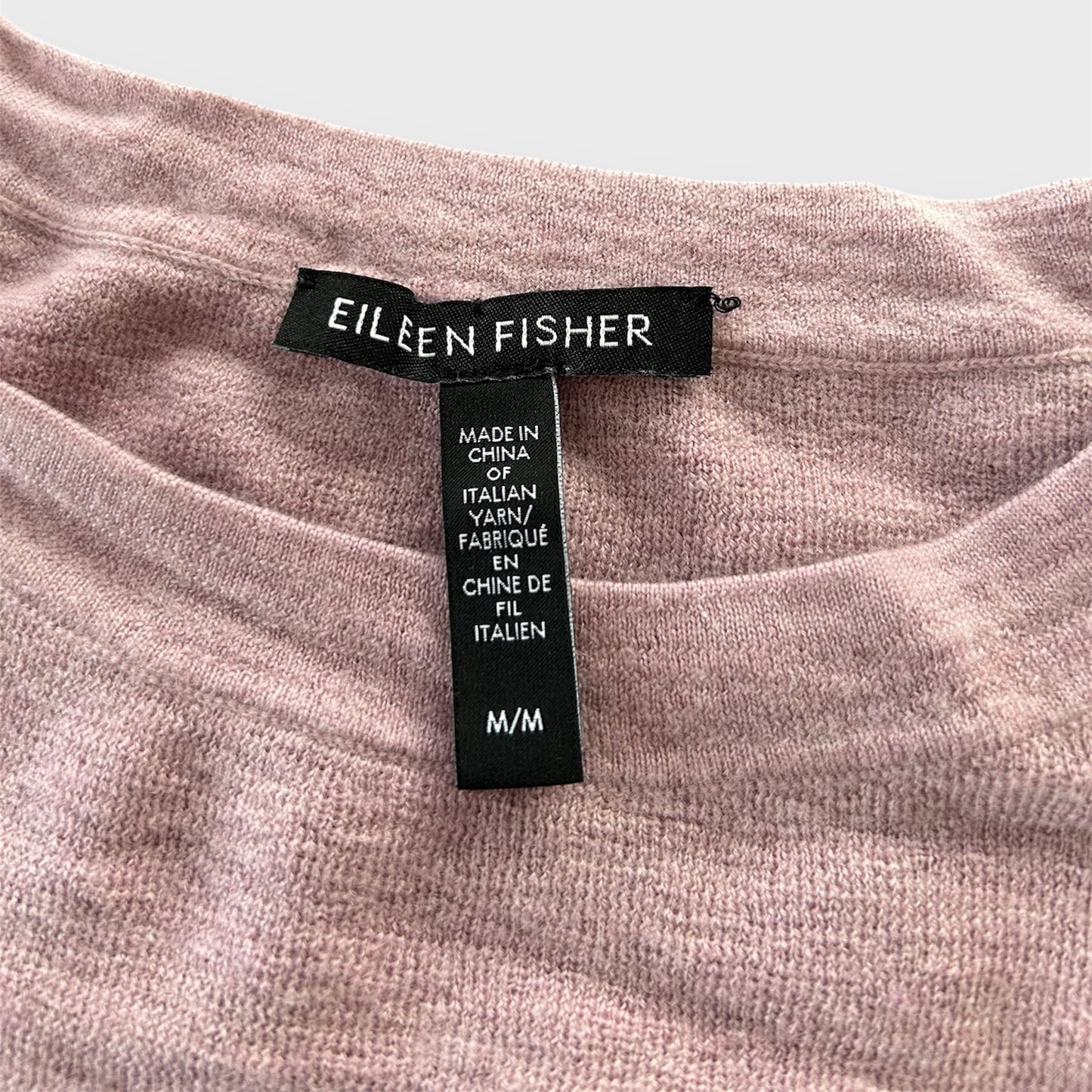 Eileen Fisher Lilac Pink Merino Wool Crewneck Knit Jumper - Medium