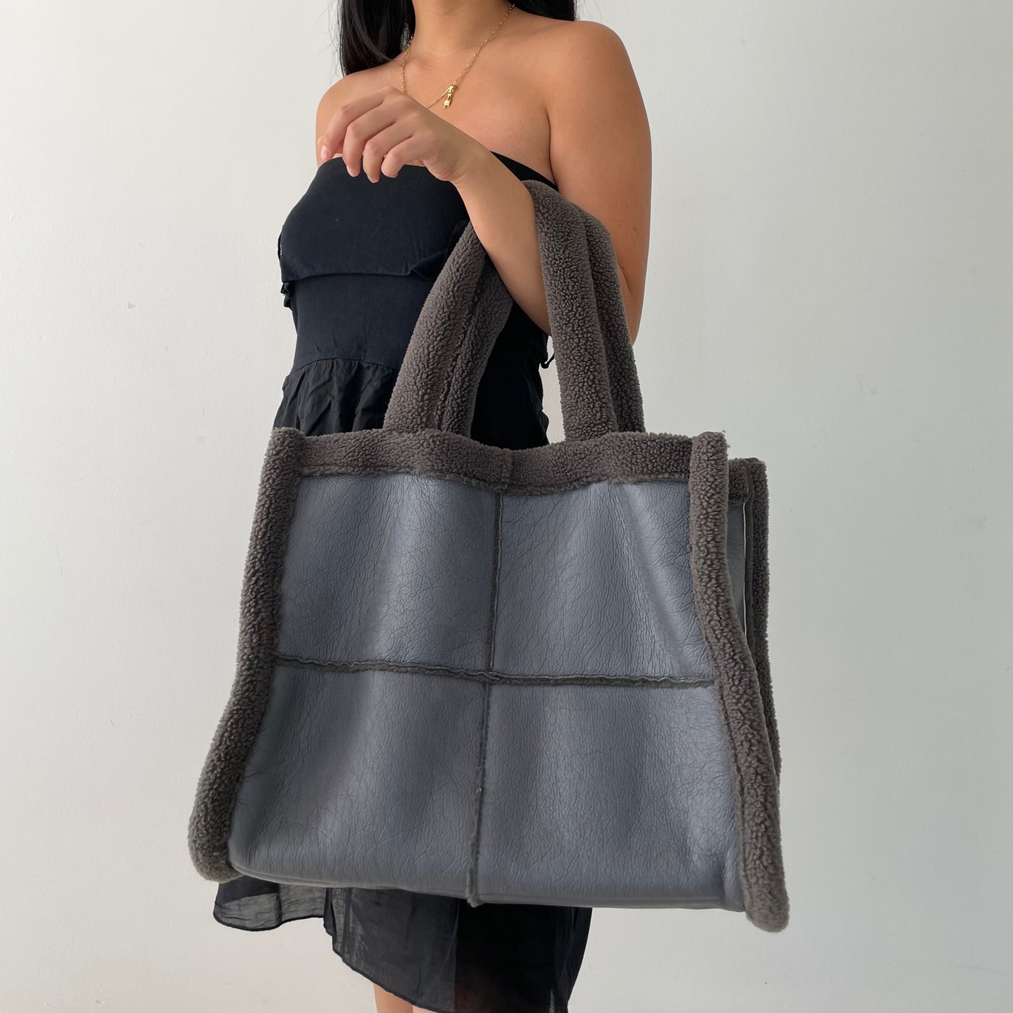 Grey Sherpa Tote bag