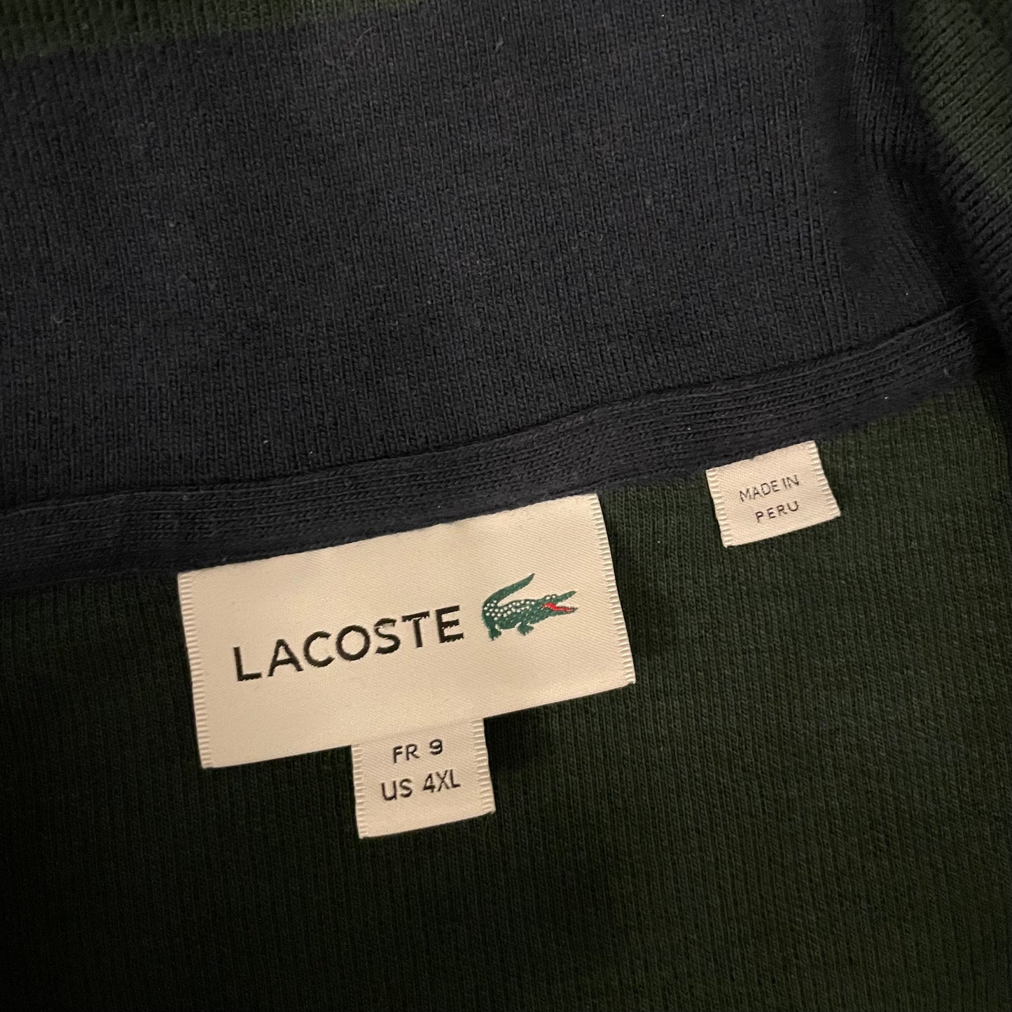 Lacoste Forest Green Quarter Zip Knit Jumper - 4XL