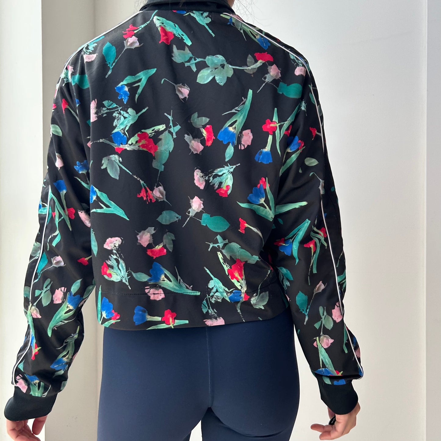 Adidas Originals Floral Cropped Track Jacket - Small