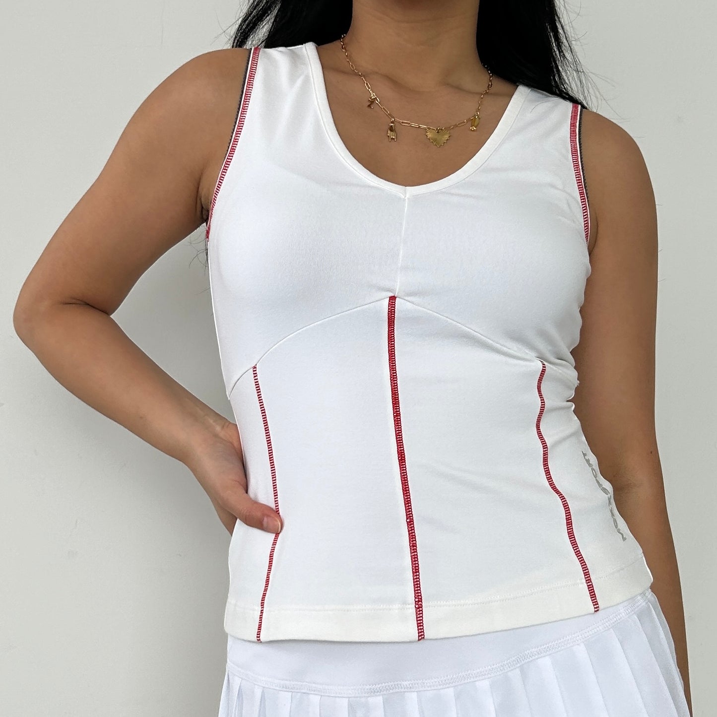 Mexx Sport White V Neck Tank - Small