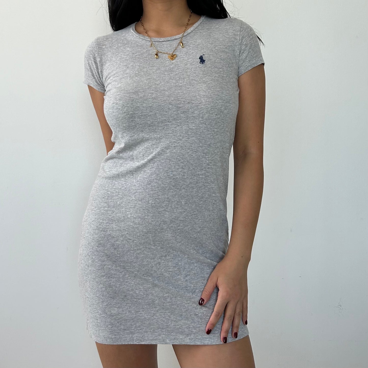 Polo Ralph Lauren Grey T-Shirt Dress - X-Small