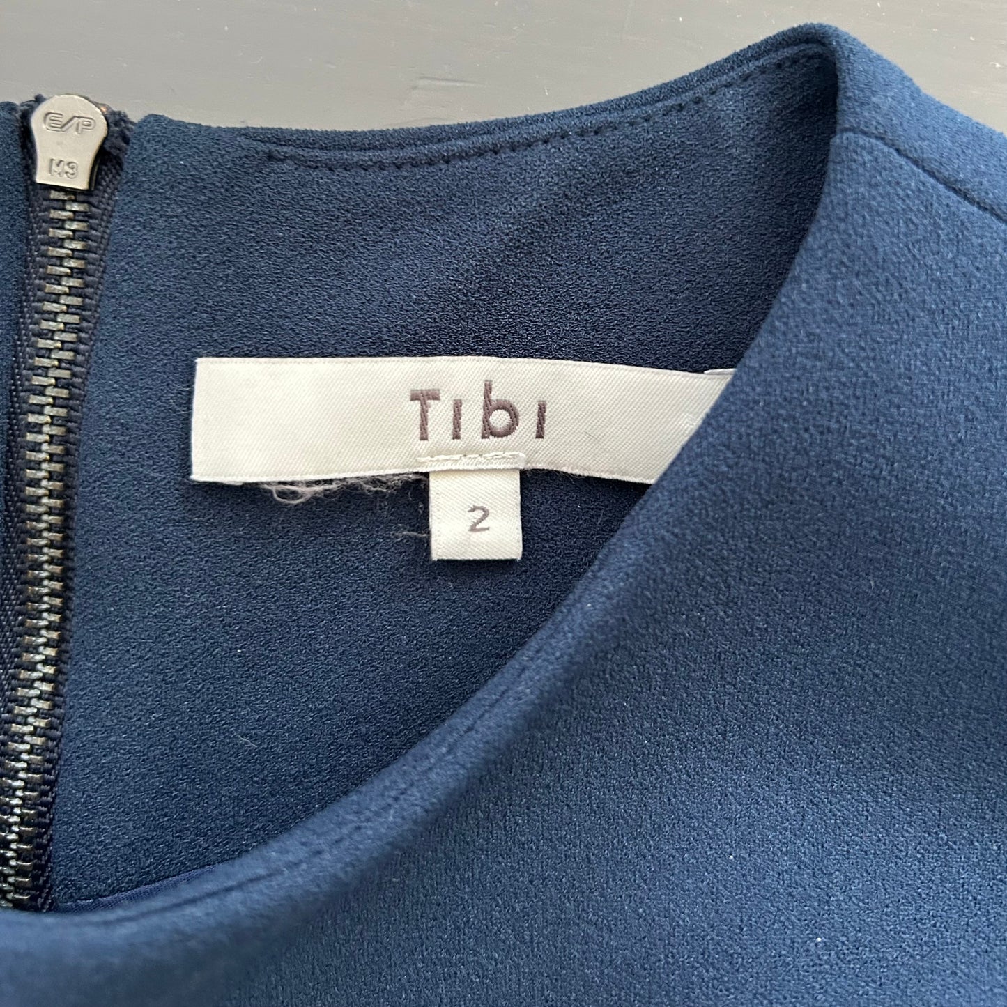 Tibi Navy Bell Sleeve Shift Dress - X-Small