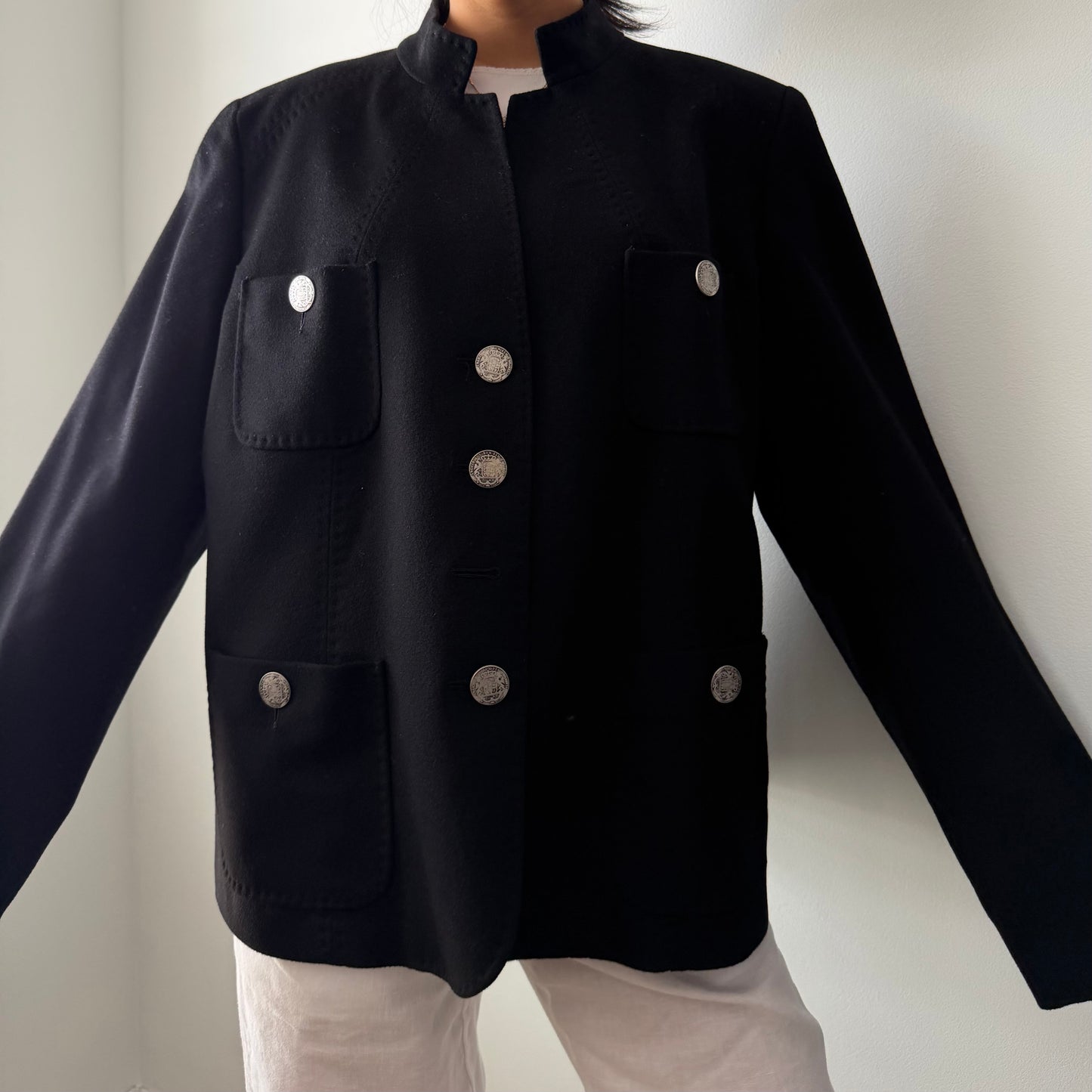 Marina Rinaldi Black Tailored Wool Jacket - Large