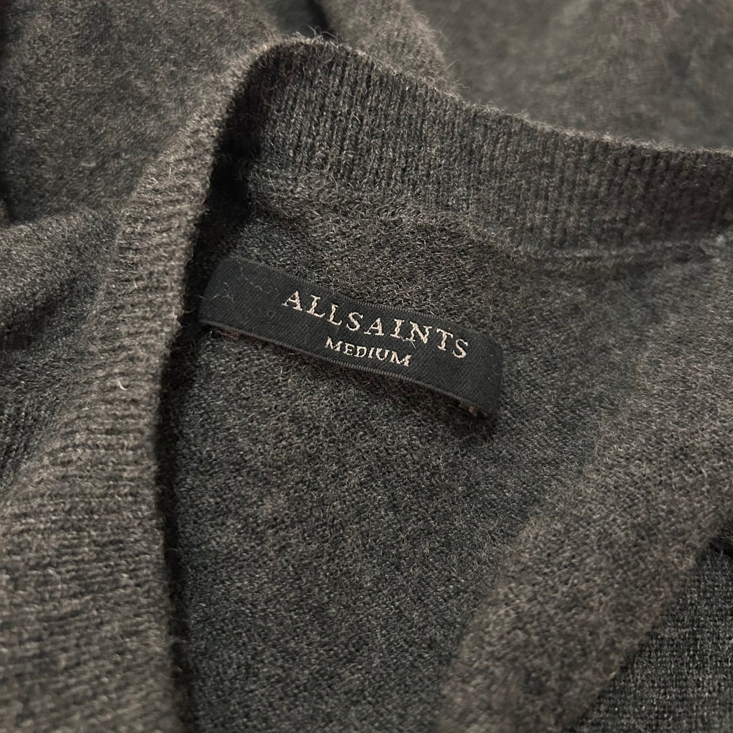 All Saints Grey Wool and Cashmere Crewneck Knit Jumper - Medium