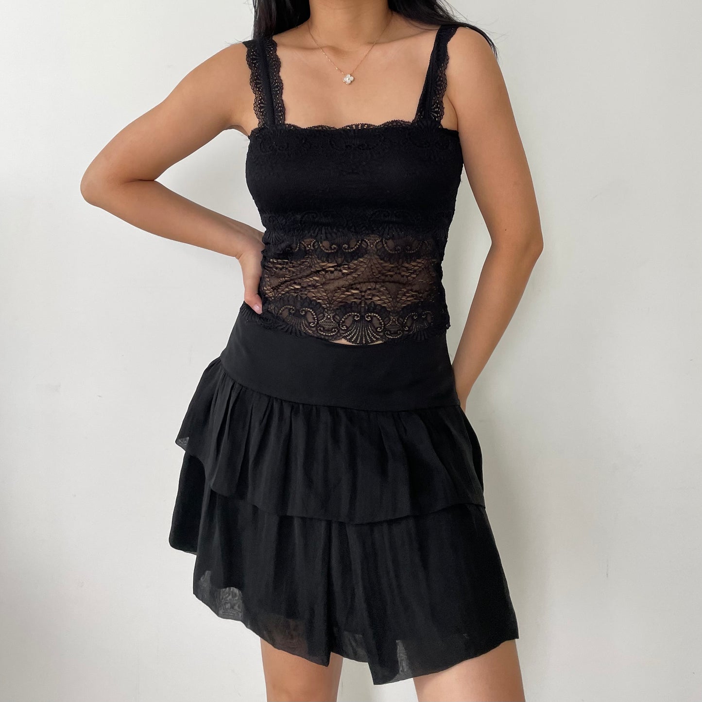 Black Lace Tank - Small