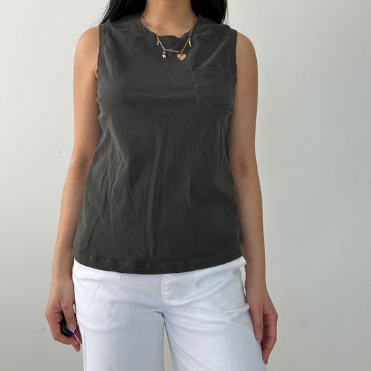 James Perse Grey Pocket Tank - Small