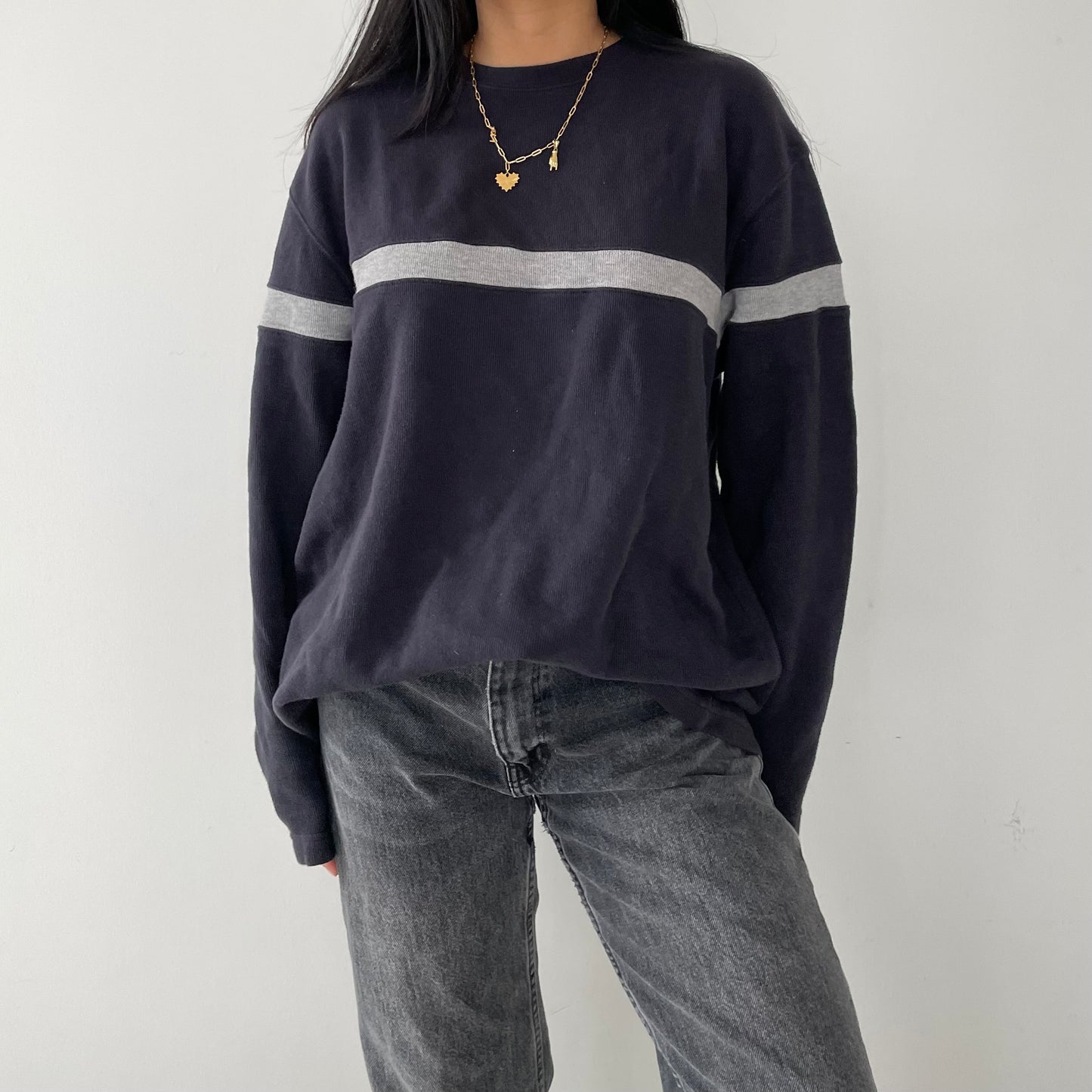 Club Monaco Navy Long Sleeve Jumper - Large