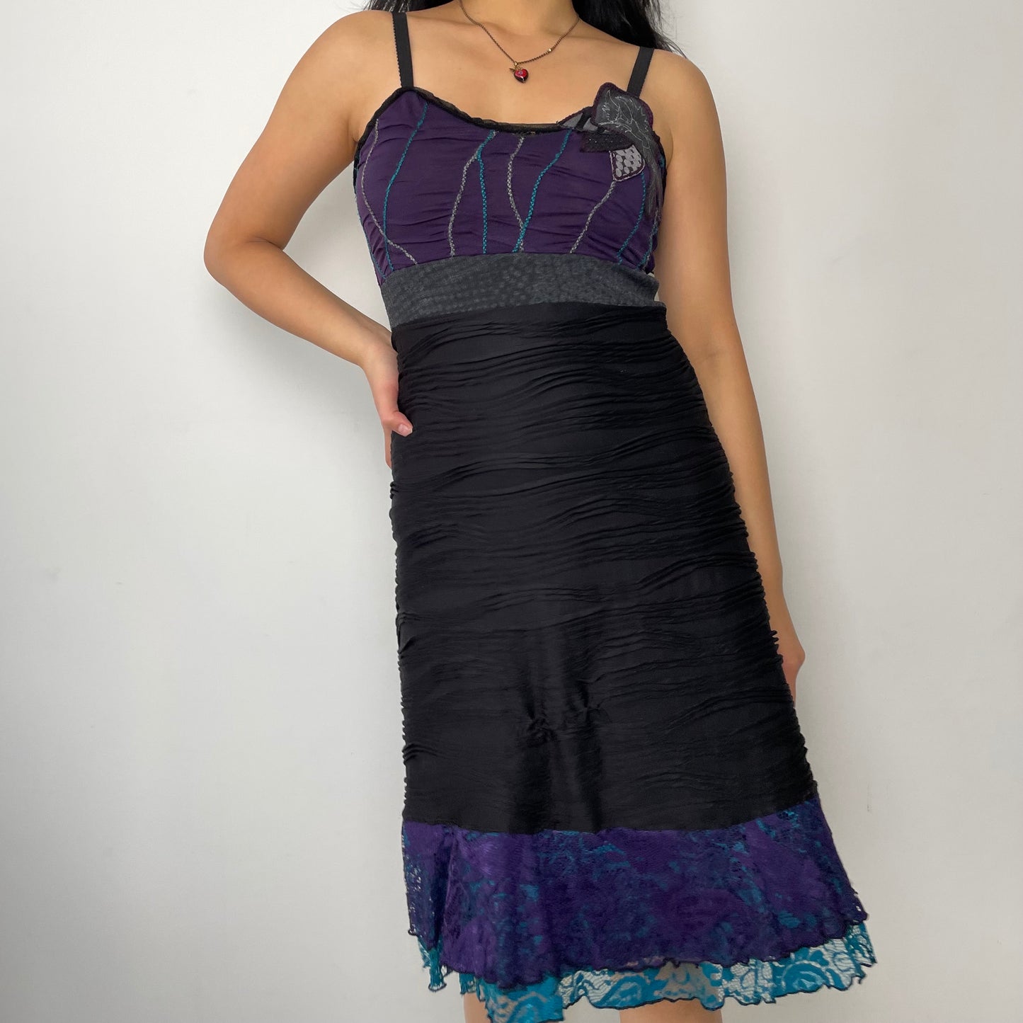 Fairy Grunge Black and Purple Dress - X-Small