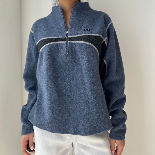 Vintage Helly Hansen Blue Fleece Quarter Zip - Large