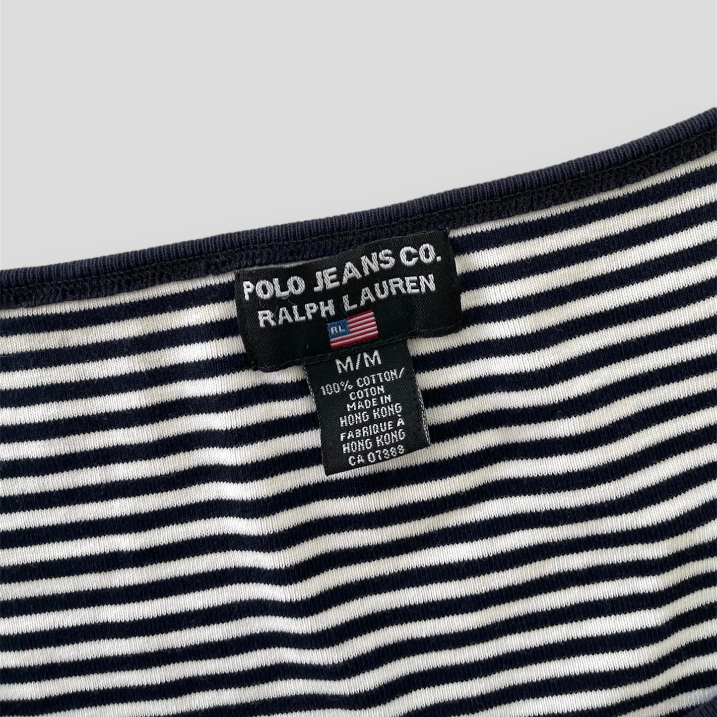 Ralph Lauren Polo Jeans Co. Navy and White Striped Cotton Tank - Medium