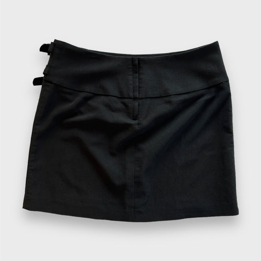 Vintage 90s Made in Canada Le Château Black Belt Detail Mini Skirt - Medium