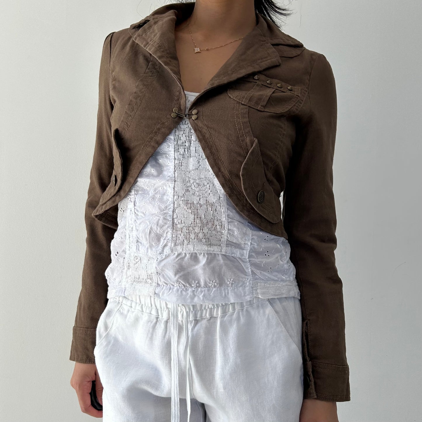 Made in Korea Brown Cropped Blazer - Small