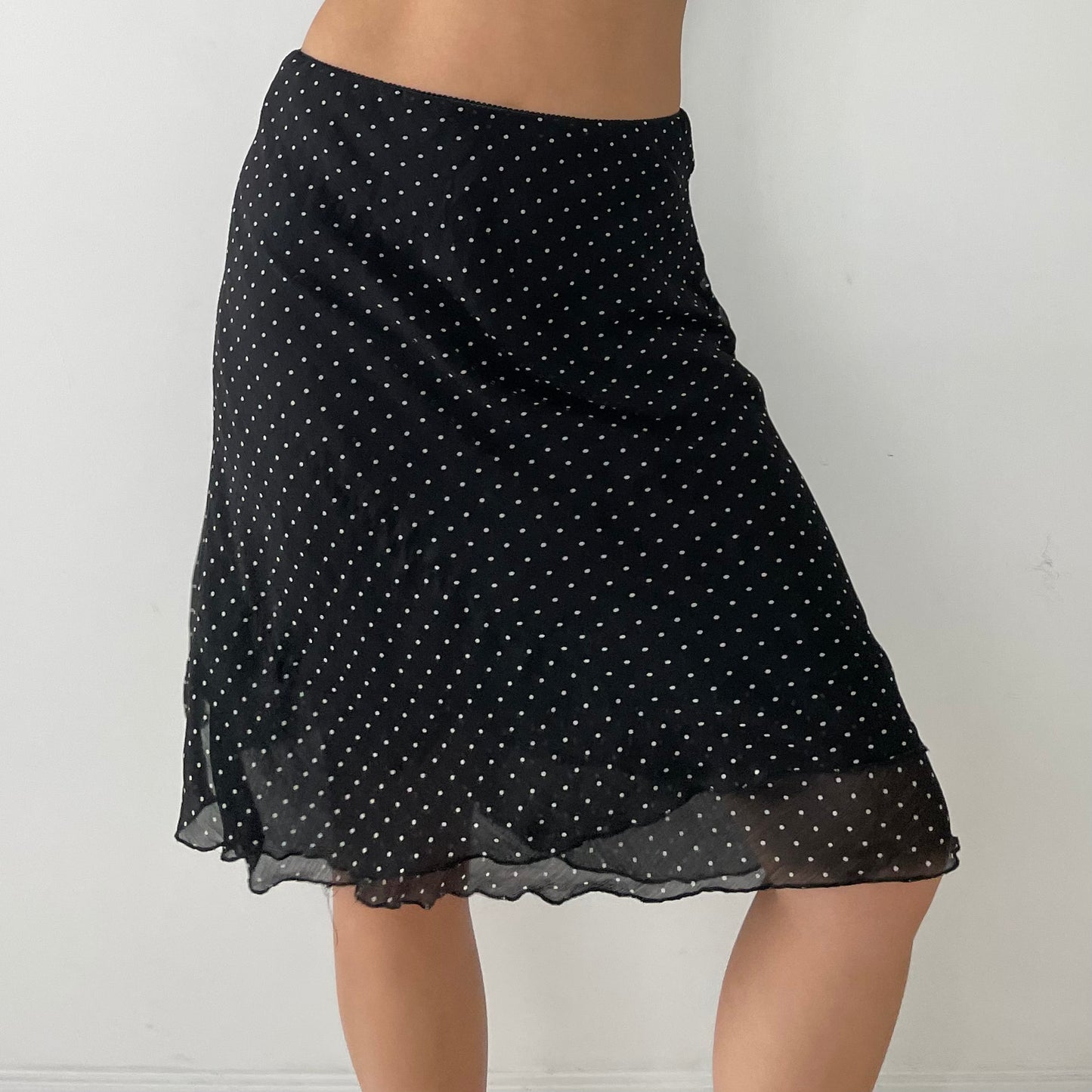 Beechers Brook Black Polka Dot Skirt - Small