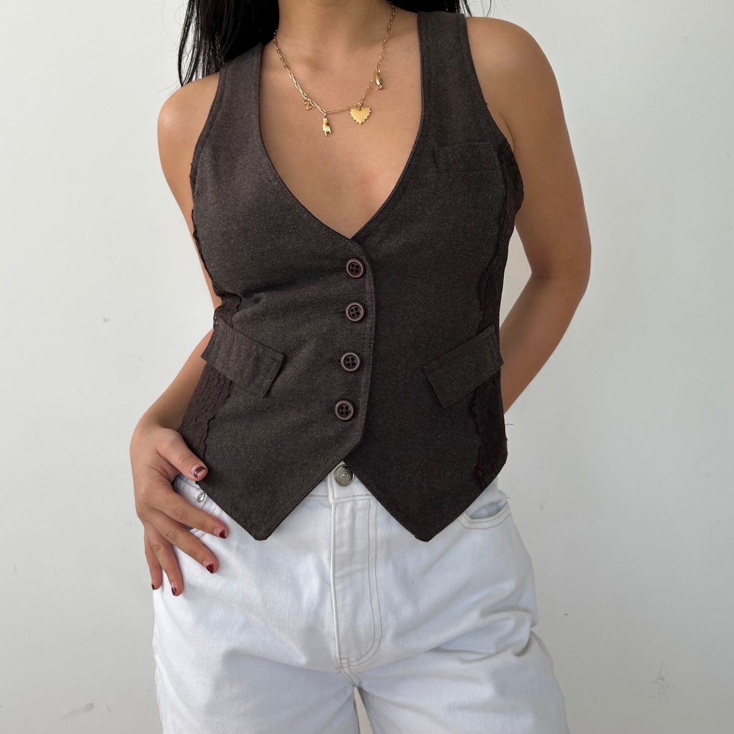 2000s Brown Vest Top - X-Small