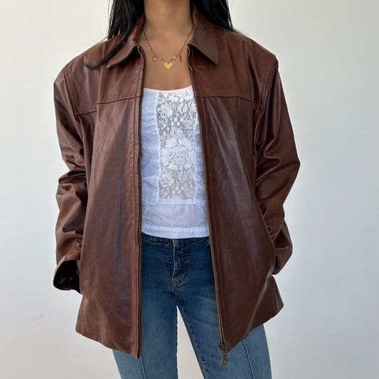 Dalla Fontana Brown Leather Jacket - Large