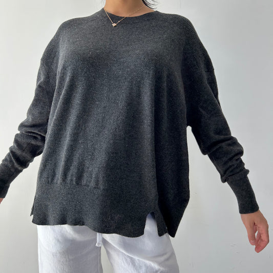 All Saints Grey Wool and Cashmere Crewneck Knit Jumper - Medium