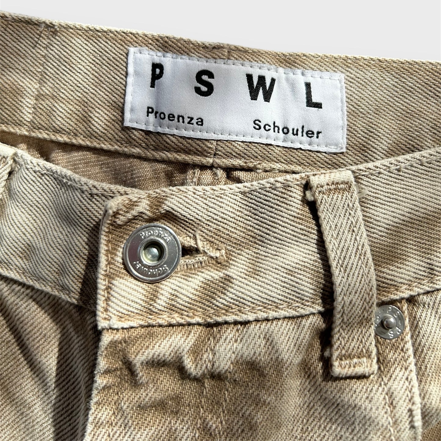 Proenza Schouler Taupe Acid-Wash Straight Leg Jeans - W26