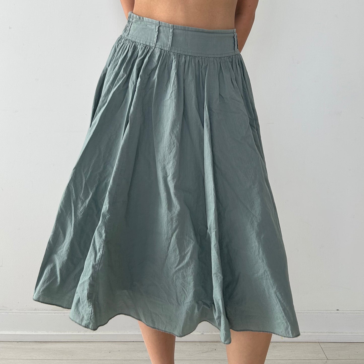 Seafoam Green Full Midi Skirt - Medium