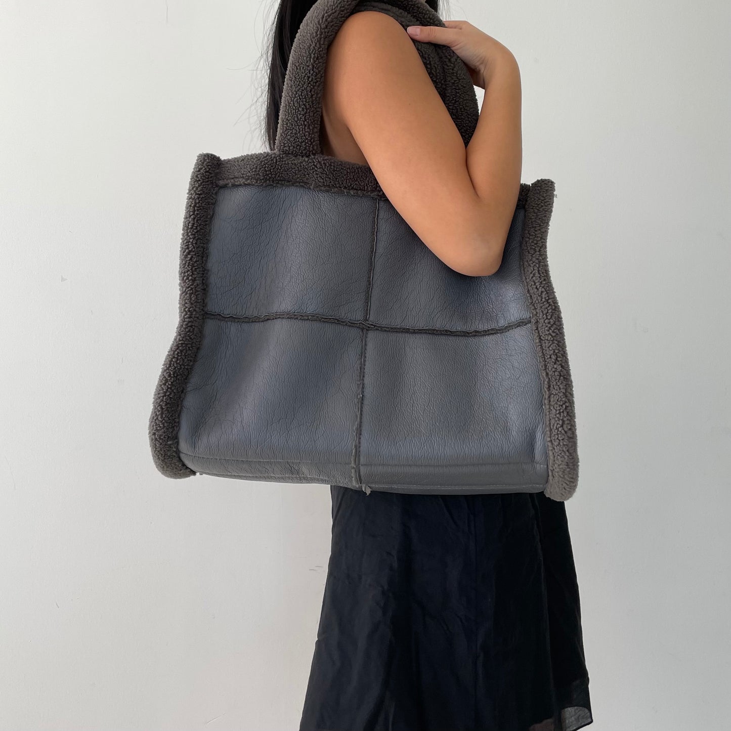 Grey Sherpa Tote bag