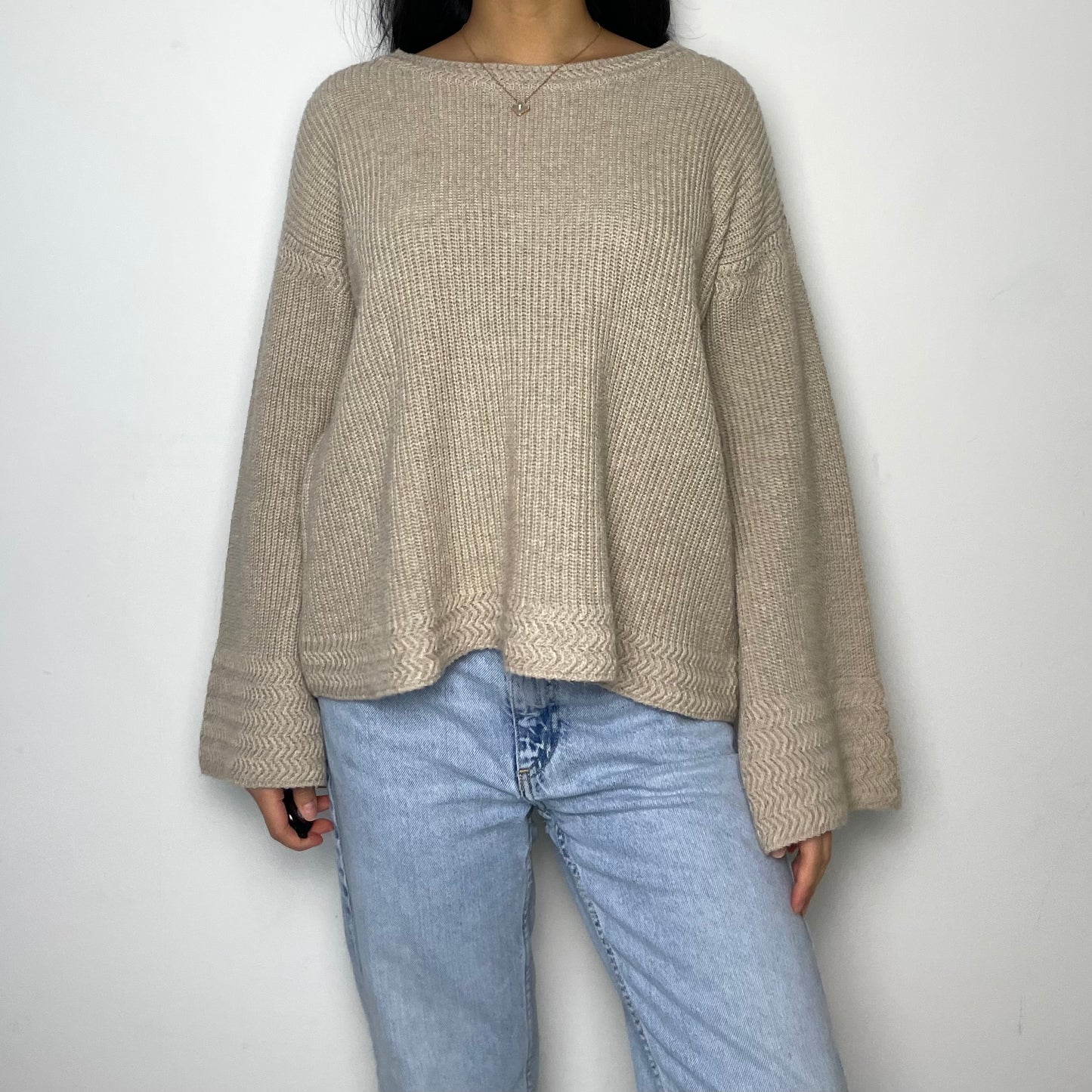 1.STATE Beige Knit Jumper - Small