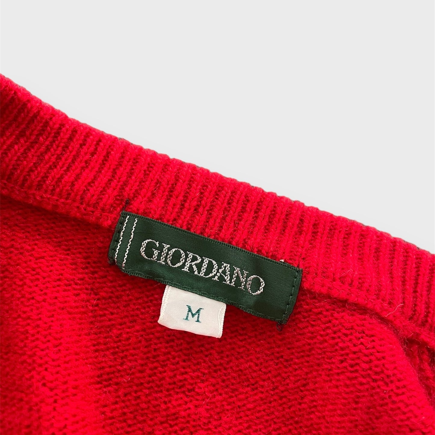 Vintage 1980s Giordano Red Wool Vest - Medium