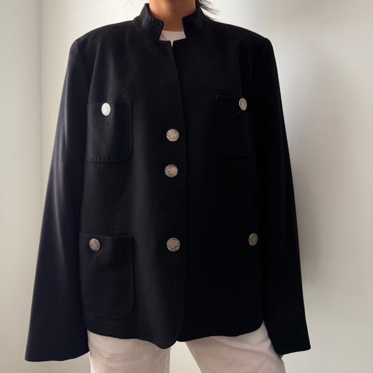 Marina Rinaldi Black Tailored Wool Jacket - Large