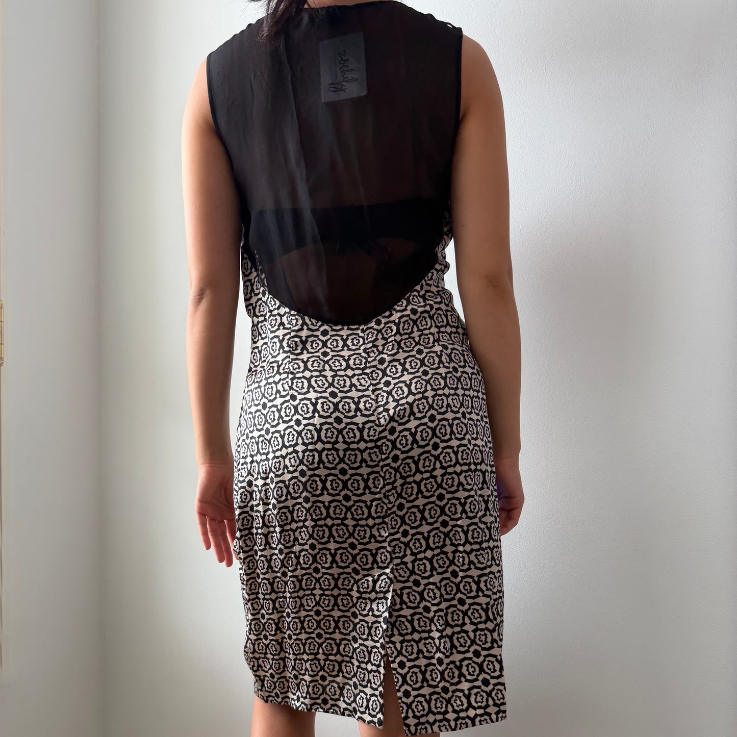 Diesel Black Gold Geometric Print Sleeveless Silk Dress - Small