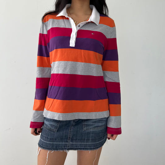 Tommy Hilfiger Multicolour Striped Rugby Shirt - X-Large