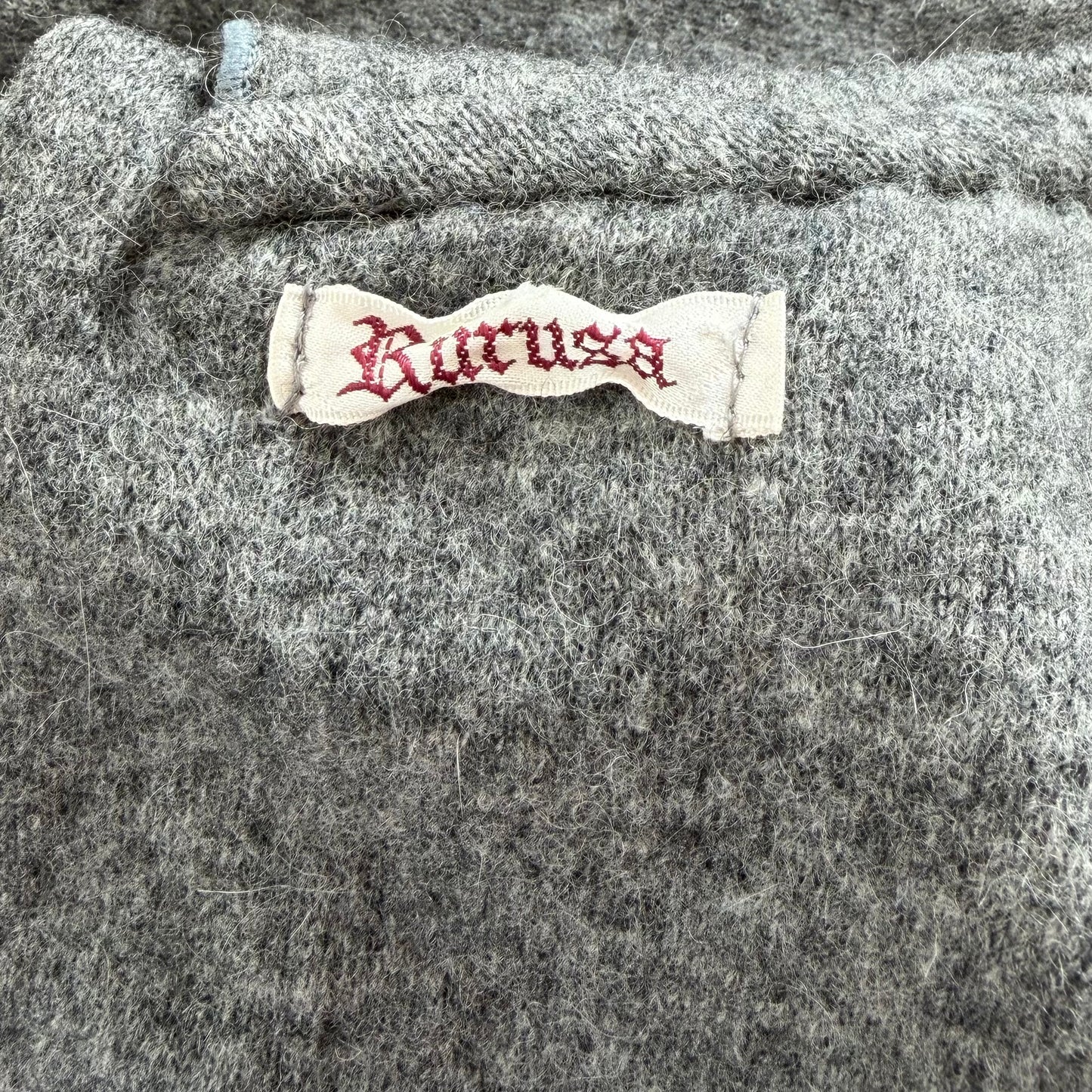 Made in Japan Grey Peter Pan Collar Wool Blend Knit Top - X-Small