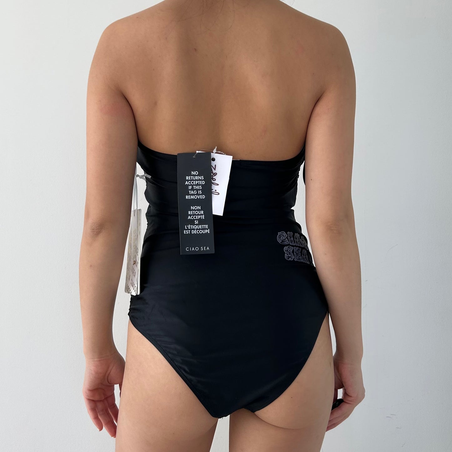 Ciao Sea Black Strapless One Piece Swimsuit - Large