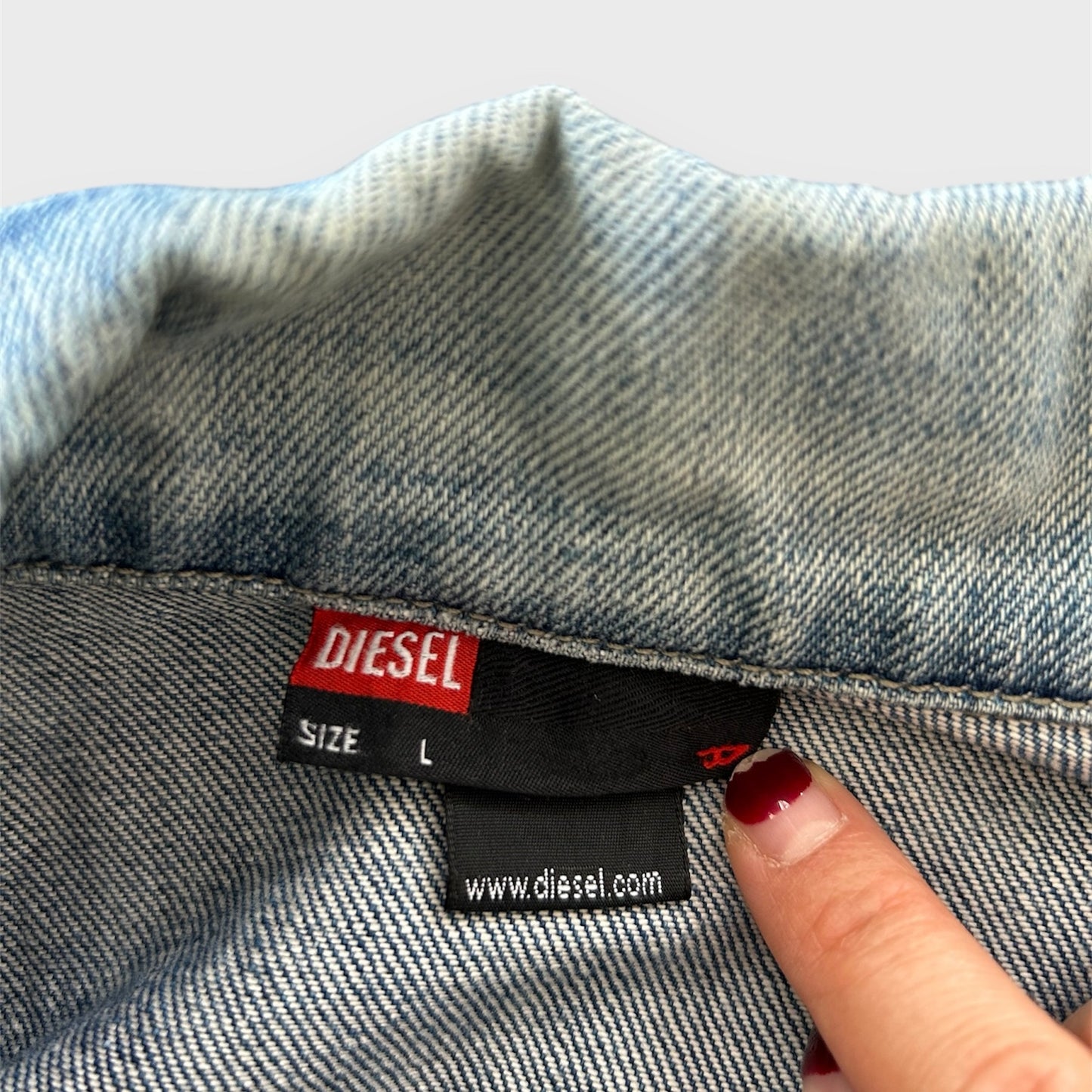 Diesel Blue Long Denim Jacket - Medium