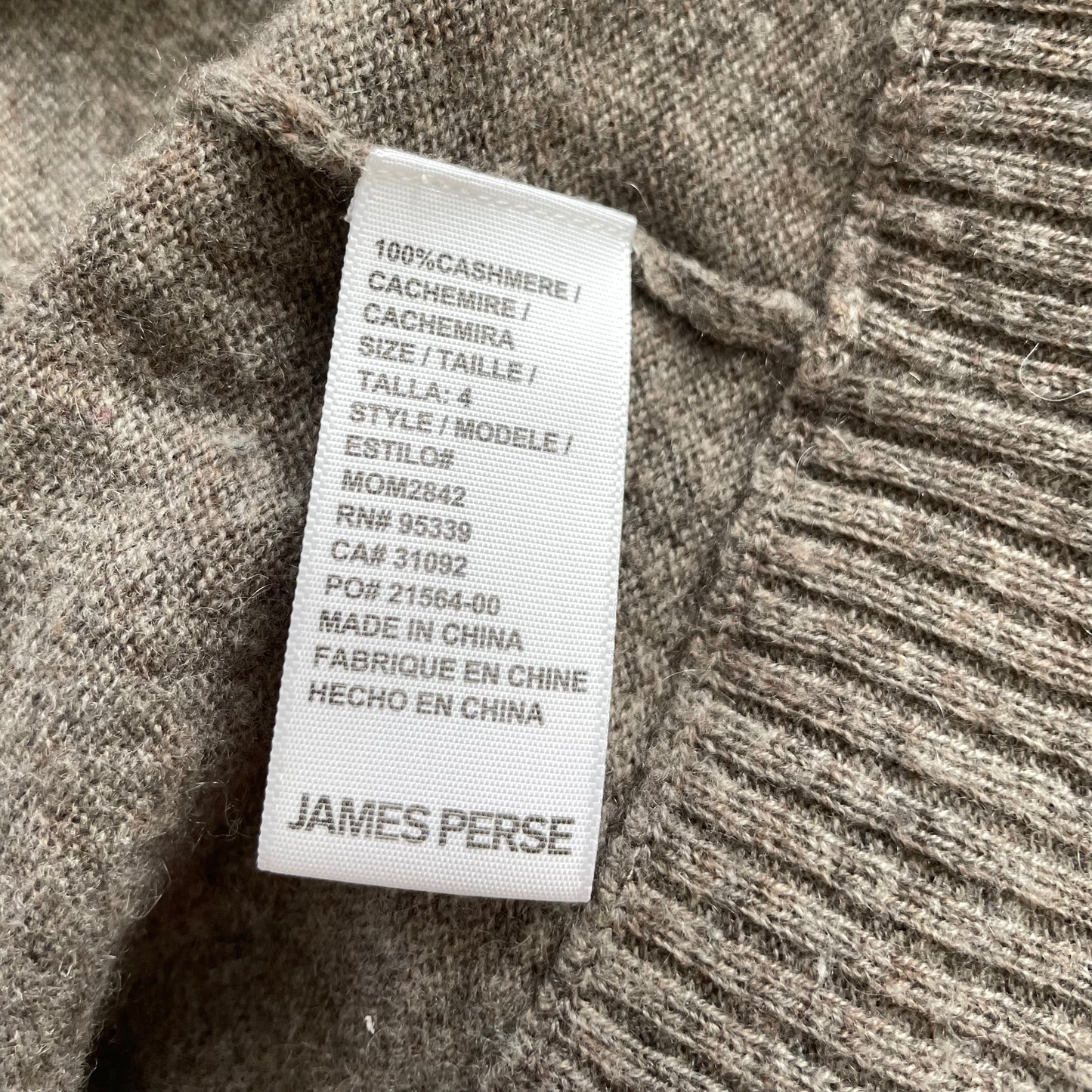 James Perse Grey Shawl-Collar Cashmere Cardigan - X-Large